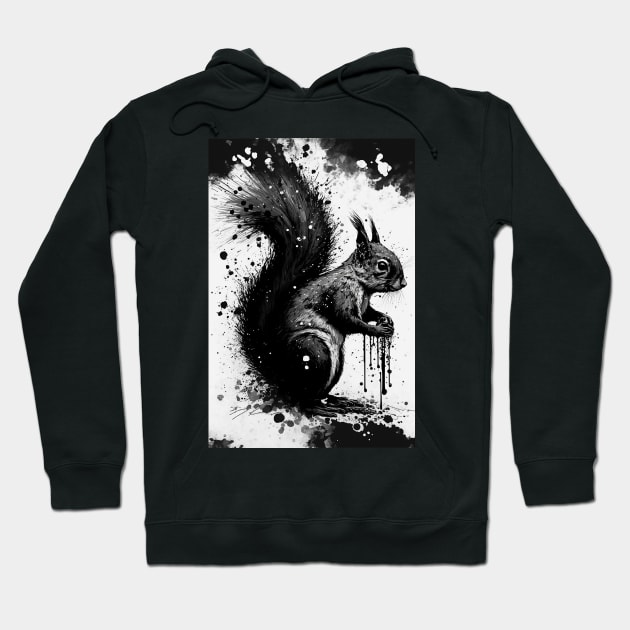 Ink Painting of A Squirrel Hoodie by TortillaChief